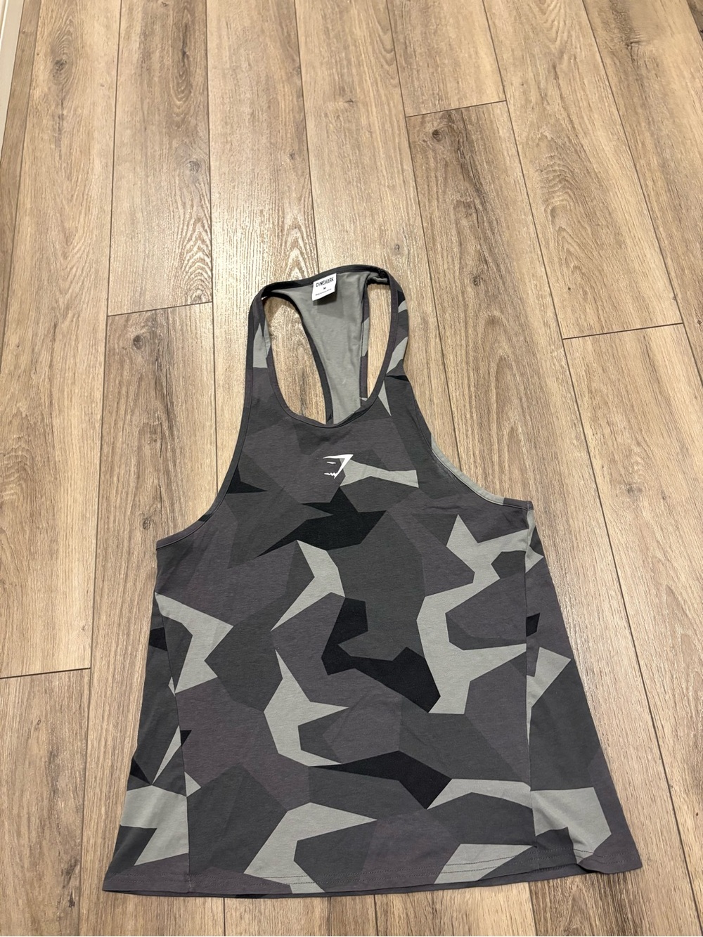 Gymshark Gray & Black Camo Critical Men's Racerback Tank Top